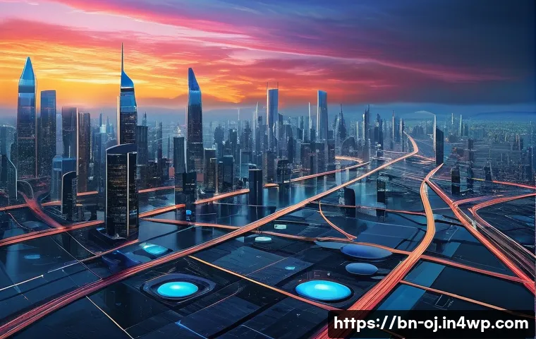 웹 생태계의 미래 전망 - **Prompt: "A futuristic digital landscape illustrating Web