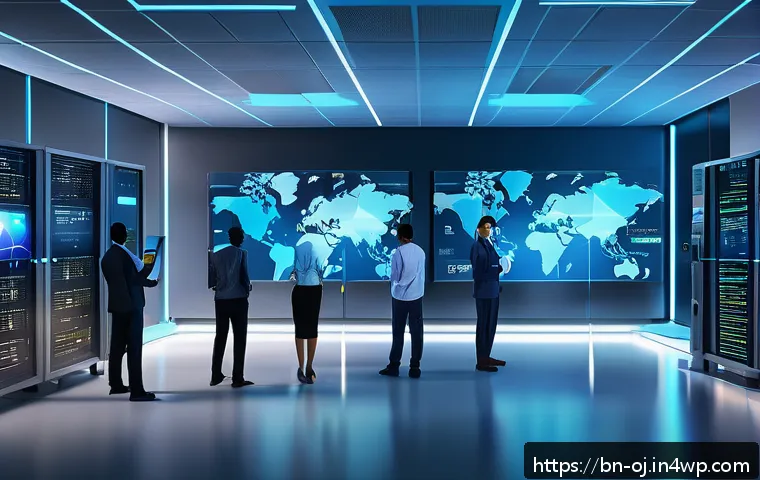 웹 생태계의 인프라 발전 방안 - A vibrant digital illustration showcasing a modern web infrastructure integrating cloud computing an...